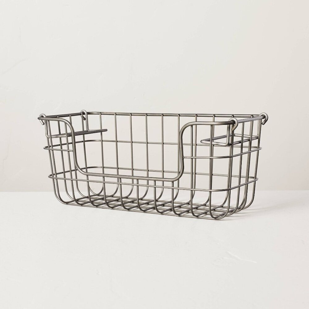 Hearth & Hand Magnolia‎ Small Wire Storage Stacking Basket Pewter - Small